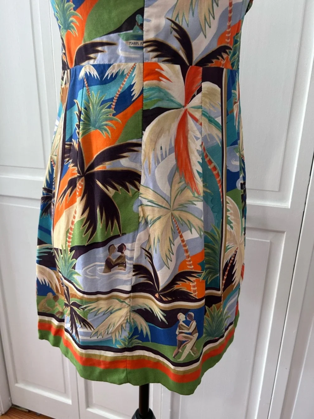 Farm Rio Scarf Tropical Print Tie-Front Mini Dress - S - Picture 5 of 16
